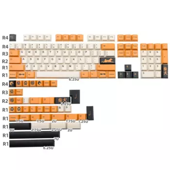 Механическая клавиатура GMK Clone Keycap Dog Theme PBT 140 клавиши Cherry Profile DYE Subbed ISO Enter для GH60 GK61 RK68 RK84