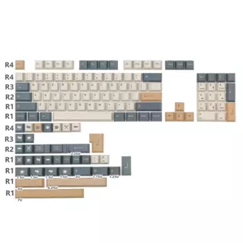 Механическая клавиатура GMK Coffee с колпачком клавиш PBT, сублимационная клавиатура с высотой вишни, персональная клавиатура с мокко хлебом 140 клавиш, полный набор 7U, пропускная панель