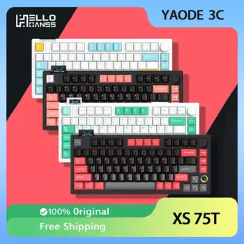 Механическая клавиатура Hello Ganss XS 75T, три режима, RGB подсветка, горячая замена, 75%, Игровая клавиатура, аксессуары для ПК
