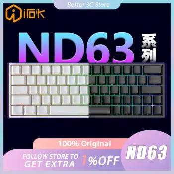 Механическая клавиатура Irok Nd63 Pro, магнитный переключатель, горячая замена, RGB, E-Sports, настроить проводную клавиатуру, ПК, геймерский аксессуар, офисный подарок