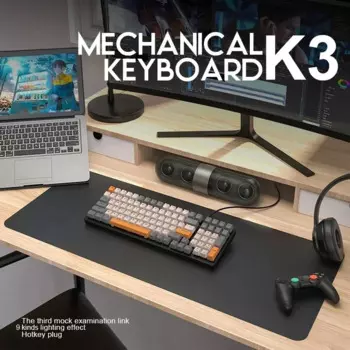 Механическая клавиатура K3, светодиодная подсветка, 100-клавишная игровая клавиатура, проводная USB-зарядка для игрового ноутбука, ПК, русский язык