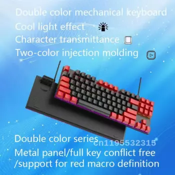 Механическая клавиатура K6, двухконтактная Механическая игровая Проводная клавиатура с синими и чайными осями, с красными осями, Офисная Клавиатура