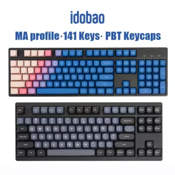 Механическая клавиатура Keycaps градиент Keycaps PBT Keycaps 141 клавиши Радуга Keycaps MA профиль лазерная гравировка крашеные Keycaps