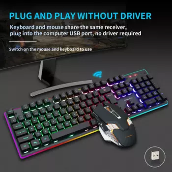 Механическая клавиатура KM99Gaming, эргономичная клавиатура и мышь с радужной подсветкой
