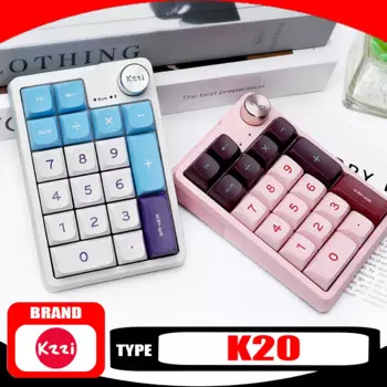 Механическая клавиатура Kzzi K20, многофункциональная ручка, Bluetooth, три режима, мини-клавиатура с горячей заменой, аксессуары для ПК, подарки