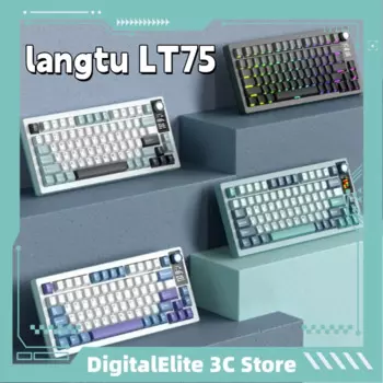 Механическая клавиатура LANGTU LT75, третья ложная осмотр, Электронная игровая клавиатура с индивидуальным дизайном горячего разъема, металлическая ручка