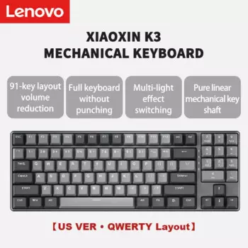 Механическая клавиатура Lenovo Xiaoxin K3, Беспроводная игровая клавиатура с Bluetooth, трехрежимное соединение, все клавиши не противоречают высоким клавишам