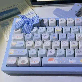 Механическая клавиатура Мао корги, головка кота, собаки, Хаски бригады, инопланетянина, собака, Pbt, механическая клавиатура «сделай сам», с милыми коричневыми и синими собаками