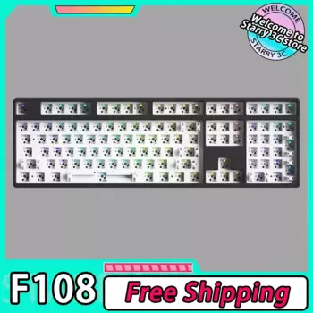 Механическая клавиатура Noppoo F108, трехрежимная RGB клавиатура с горячей заменой, игровая клавиатура с 108 клавишами, индивидуальный офисный ПК, фотоподарок