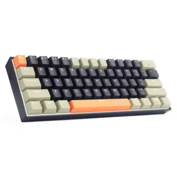 Механическая клавиатура Redragon K606 60%, Игровая клавиатура, коричневые переключатели, однотонная клавиатура с подсветкой, компактная портативная клавиатура для игр