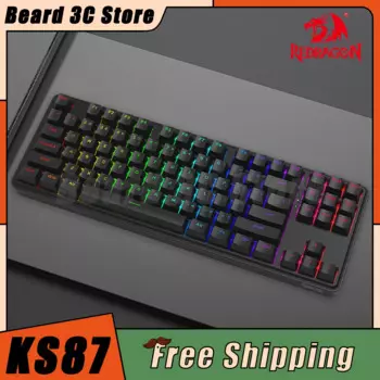 Механическая клавиатура REDRAGON KS87, трехрежимная Беспроводная Bluetooth клавиатура для киберспорта, RGB клавиатура с горячей заменой, персонализированные игровые аксессуары для ПК