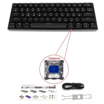 Механическая клавиатура RGB с 61 клавишей, проводная USB3.1 Type-C для настольного ноутбука, геймера, Прямая поставка