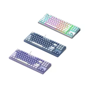 Механическая клавиатура с 87 клавишами, RGB-подсветка, проводная игровая клавиатура с возможностью горячей замены, ПБТ, X87,