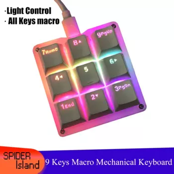 Механическая клавиатура с 9 клавишами, программируемая, с RGB-подсветкой