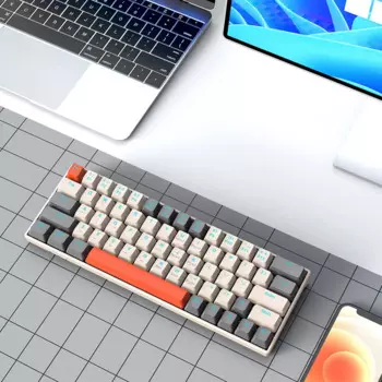 Механическая клавиатура T-wolf Thunderwolf T60, игровая механическая клавиатура для киберспорта, с разделением светящихся линий, 63 клавиши, с цветовым сочетанием, клавиатура на заказ