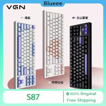 Механическая клавиатура VGN S87, беспроводная трехрежимная RGB клавиатура с горячей заменой и прокладкой, игровая клавиатура для электронных видов спорта, офисные аксессуары для ПК, подарок