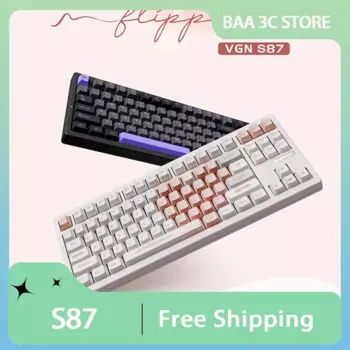 Механическая клавиатура VGN S87, трехрежимная игровая клавиатура RGB с горячей заменой и прокладкой, Офисная Клавиатура для киберспорта, аксессуары для ПК