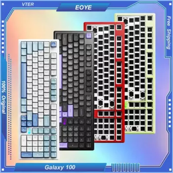 Механическая клавиатура VTER Galaxy100 из алюминиевого сплава, 100% раскладка, RGB прокладка, держатель вала на заказ, проводная беспроводная офисная замена, сделай сам