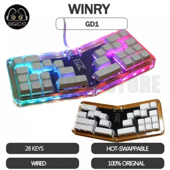 Механическая клавиатура Winry GD1B, проводная мини-клавиатура, горячая замена, геймерская Клавиатура для Windows/Macos/iOS/Android, подарок