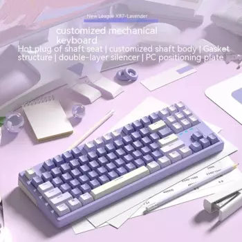 Механическая клавиатура X87, проводная клавиатура с Rgb-подсветкой, горячая замена, механическая клавиатура Abs с крышкой для сиденья, смешанная модель, офисные 87 клавиш