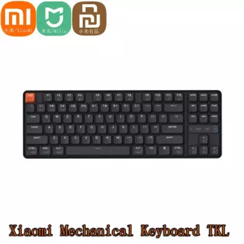 Механическая клавиатура Xiaomi Mijia TKL, 87 клавиш с подсветкой, Bluetooth, беспроводная, проводная, 2,4 ГГц, 3 режима для игрового офиса, Windows и MacOS