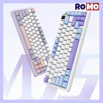 Механическая клавиатура Xinmeng M75, 81 клавиша, три режима, горячая замена, экран «сделай сам», алюминиевый сплав, Rgb подсветка, аксессуары для клавиатуры Win/mac
