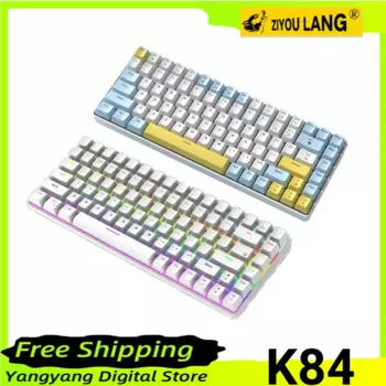 Механическая клавиатура ZIYOULANG K84, блокнот с RGB подсветкой, полная клавиша, популярная Механическая игровая клавиатура для киберспорта