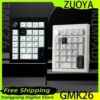 Механическая клавиатура Zuoya Gmk26, многофункциональная ручка QMK/с горячей заменой 2,4G, Беспроводная мини-клавиатура, цифровая клавиатура RGB, ПК