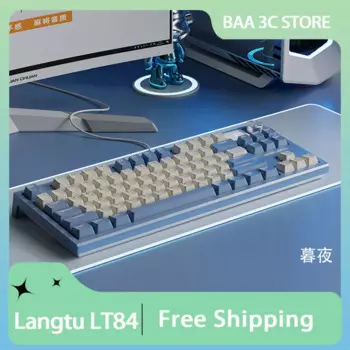 Механическая Проводная игровая клавиатура Langtu LT84, игровая клавиатура с 84 клавишами, Rgb подсветка под заказ, поддержка горячей замены, для настольных компьютеров и киберспорта