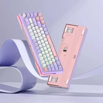 Механическая Проводная клавиатура 2,4g, беспроводная 3-режимная игровая клавиатура, эргономичная прокладка, подходит для компьютерных геймеров Mac/Win
