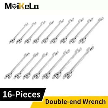 Meikela 16 штук гаечный ключ 6-32 мм двусторонний открытый конец гаечный ключ для ремонта автомобиля набор инструментов