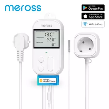 Meross HomeKit Wi-Fi температурный контроллер нагревательная и охлаждающая розетка ЕС/США/Великобритания умная фоторозетка поддержка Alexa Google