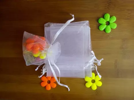 Мешочки из органзы 20*30 см, 200 шт., маленькие прозрачные пакетики для упаковки ювелирных изделий, чая, подарка, еды, конфет, белый мешок с завязками
