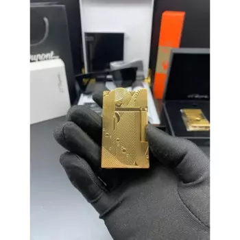 Металлическая газовая зажигалка S T Dupont, регулируемый дизайн с открытым пламенем, яркий звук, золотистый и серебристый, высококачественные подарки для мужчин