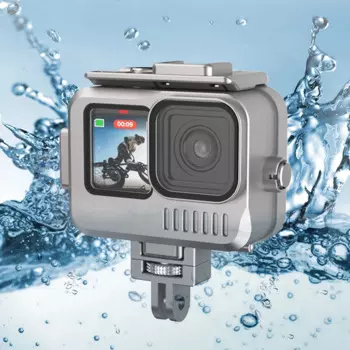 Металлическая Водонепроницаемая фотовспышка 40 м для GoPro Hero 12 11 10 9, защитный чехол для дайвинга, подводный чехол для Go Pro 12 11 10 9, аксессуары
