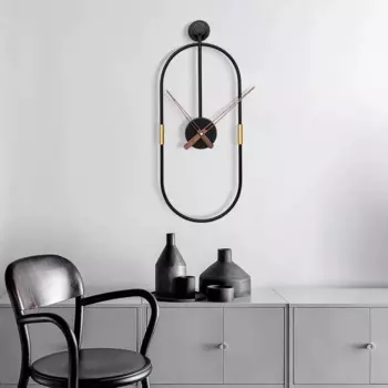 Металлические настенные часы 38x14 см