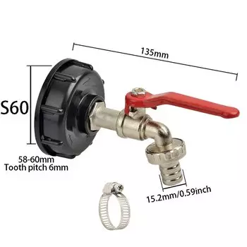Металлический адаптер для крана IBC S60*6