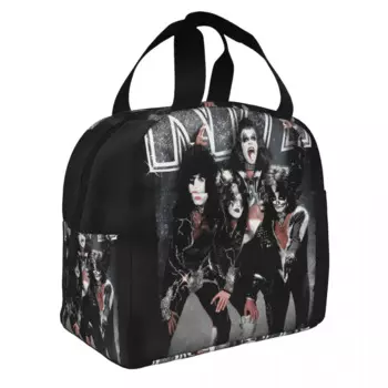 Металлический Блестящий обед Kiss, портативная утолщенная Термосумка из алюминиевой фольги для обеда для мужчин и женщин, мальчиков