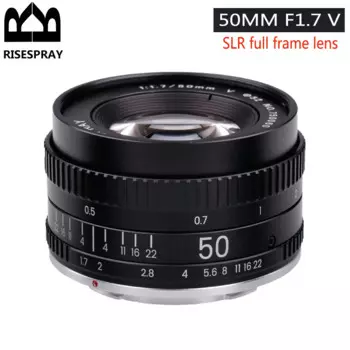 Металлический объектив RISESPRAY 50 мм F1.7 поколение V Большая диафрагма ручная фокусировка Прайм полная Рамка объектив для камеры CANON EOS EF NIKON AI F