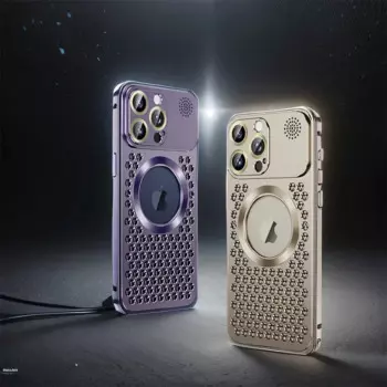 Металлический охлаждающий чехол для телефона с ароматерапией для IPhoen 14 15 Pro Max Plus, защитный чехол для телефона с полым магнитным беспроводным зарядкой