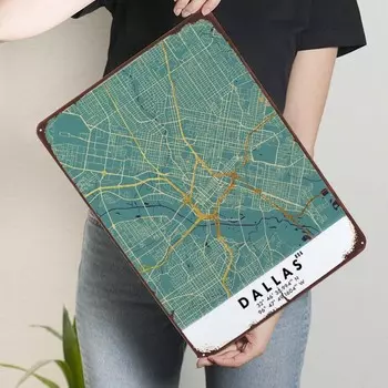 Металлический плакат Dallas TX USA