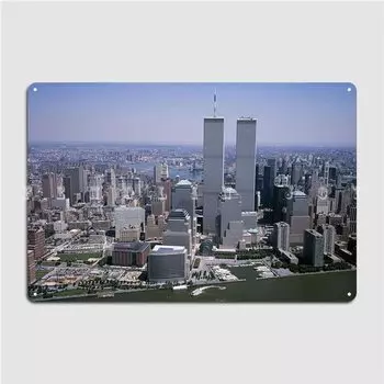Металлический плакат Нyc Twin Towers Wtc