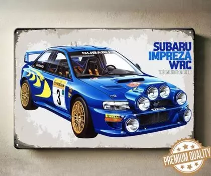 Металлический плакат Subaru Impreza Wrc Car