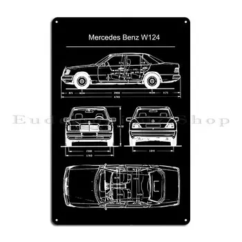 Металлический плакат W124 для гаража