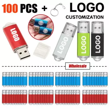 Металлический USB флеш-накопитель, 1 ГБ, 2 ГБ, 4 ГБ, 8 ГБ, 16 ГБ, 32 ГБ, 64 ГБ, 100 шт./партия