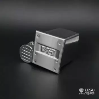 Металлический выхлопной бак Lesu V8 для 1/14 Diy Tamiyaya Rc тягач с дистанционным управлением автомобиля Th09775