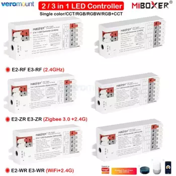 Miboxer 2/3 в 1 светодиодный контроллер WiFi Zigbee 3,0 + 2,4G для одного цвета/двойной белый/RGB/RGBW/RGB + Цветовая идентификация цветов
