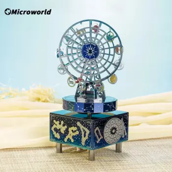 Microworld 3D металлические DIY головоломки «Созвездие любовь тема вращающаяся музыкальная шкатулка головоломка рождественские подарки для девочек и детей