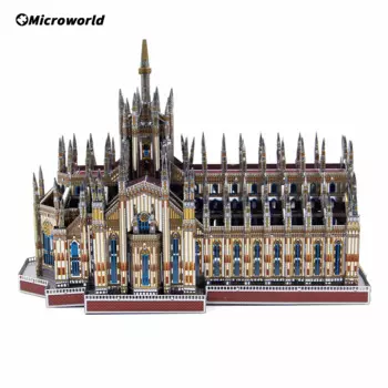 Microworld 3D металлический пазл Миланский собор, наборы моделей зданий, сделай сам, лазерная резка, собранная игрушка-головоломка, подарки на день рождения для подростков и взрослых