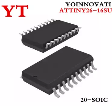 Микроконтроллер ATTINY26 8 бит, ATTINY26-16SU, 10 шт., с флэш-памятью 2K байт, 20SOIC, лучшее качество